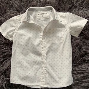 Short sleeve white button down for boys